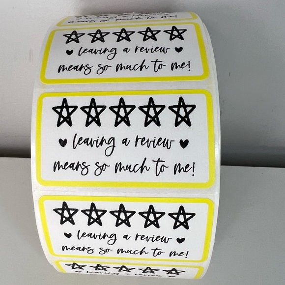 Leave a review stickers | 100 Thank you stickers Packaging Supplies NEW - Picture 11 of 12